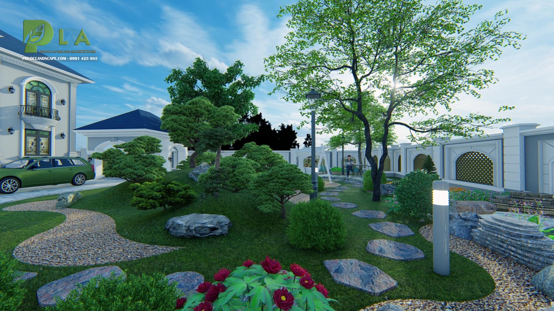 Thiết kế sân vườn đẹp bậc nhất giá rẻ tại Hà Nội