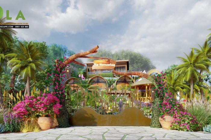 cổng vào Mạ homestay
